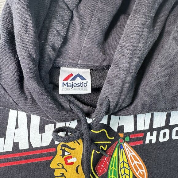 CHICAGO BLACKHAWKS NHL PULL OVER HOODIE SWEATSHIRT BY MAJESTIC XL - Picture 3 of 5